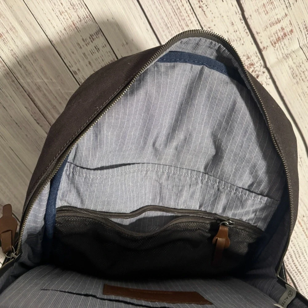 Alternative Brand Canvas Backpack w/ Leather Bottom‎ Brown Bag